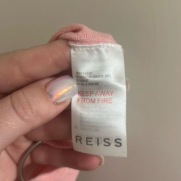 ✨Reiss Washed Out Pink V-Neck Long Sleeve Sz Small Sweater✨ - Picture 4 of 7